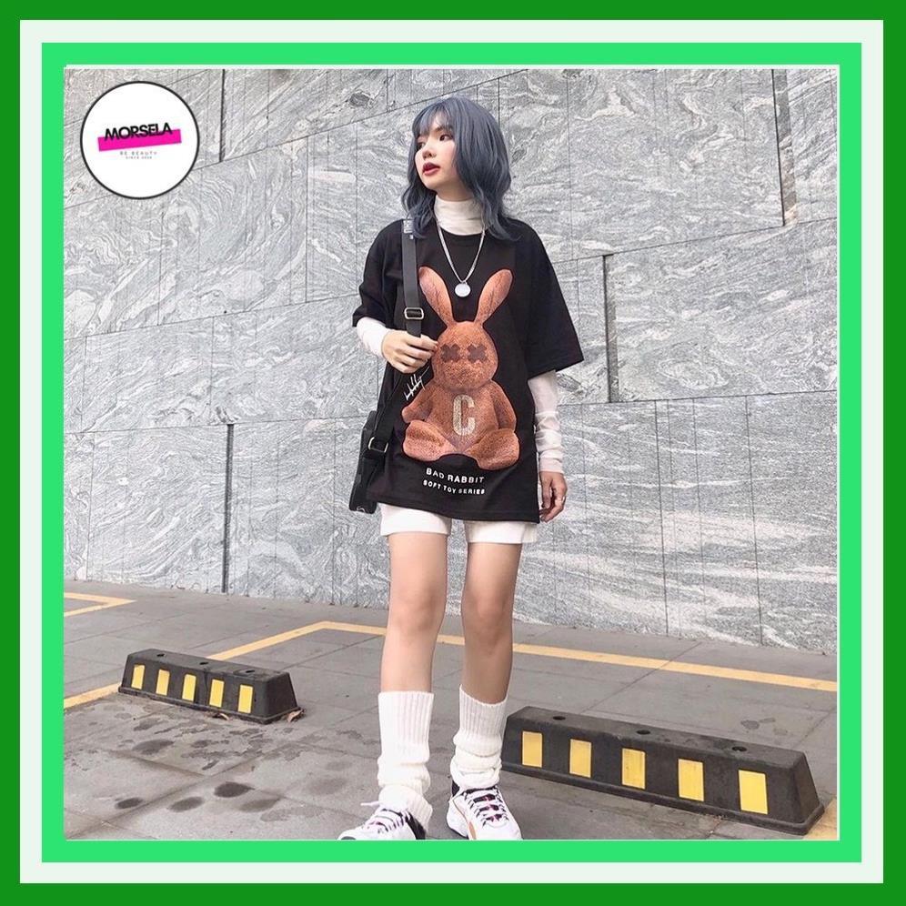 Áo thun tay lỡ dáng Unisex form rộng phong cách Ulzzang hình thỏ rabbit