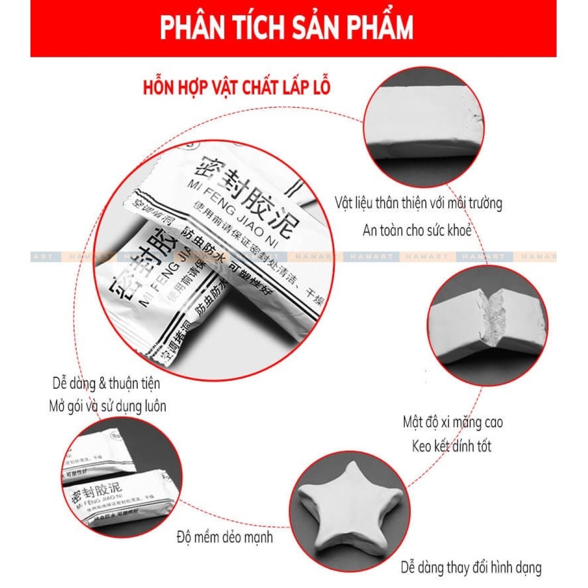 Xi măng trắng dẻo chống thấm cách nhiệt - bịt lỗ điều hòa, đường ống nước