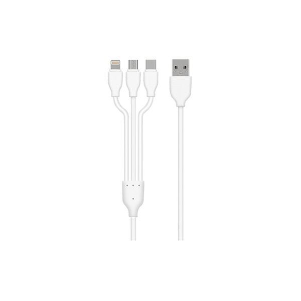 Cáp sạc đa năng 3 trong 1 Tripple Charging Cable Actto USB-38 - Hàng chính hãng