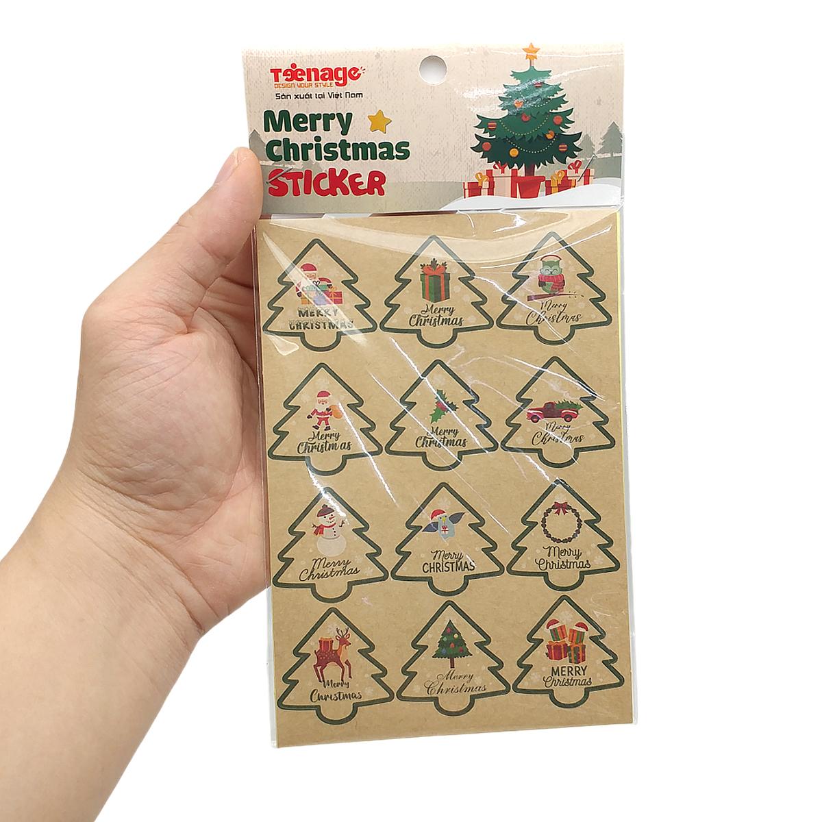 Bộ Sticker Kraft Cây Thông Noel - Teenage 01 (5 Tờ)