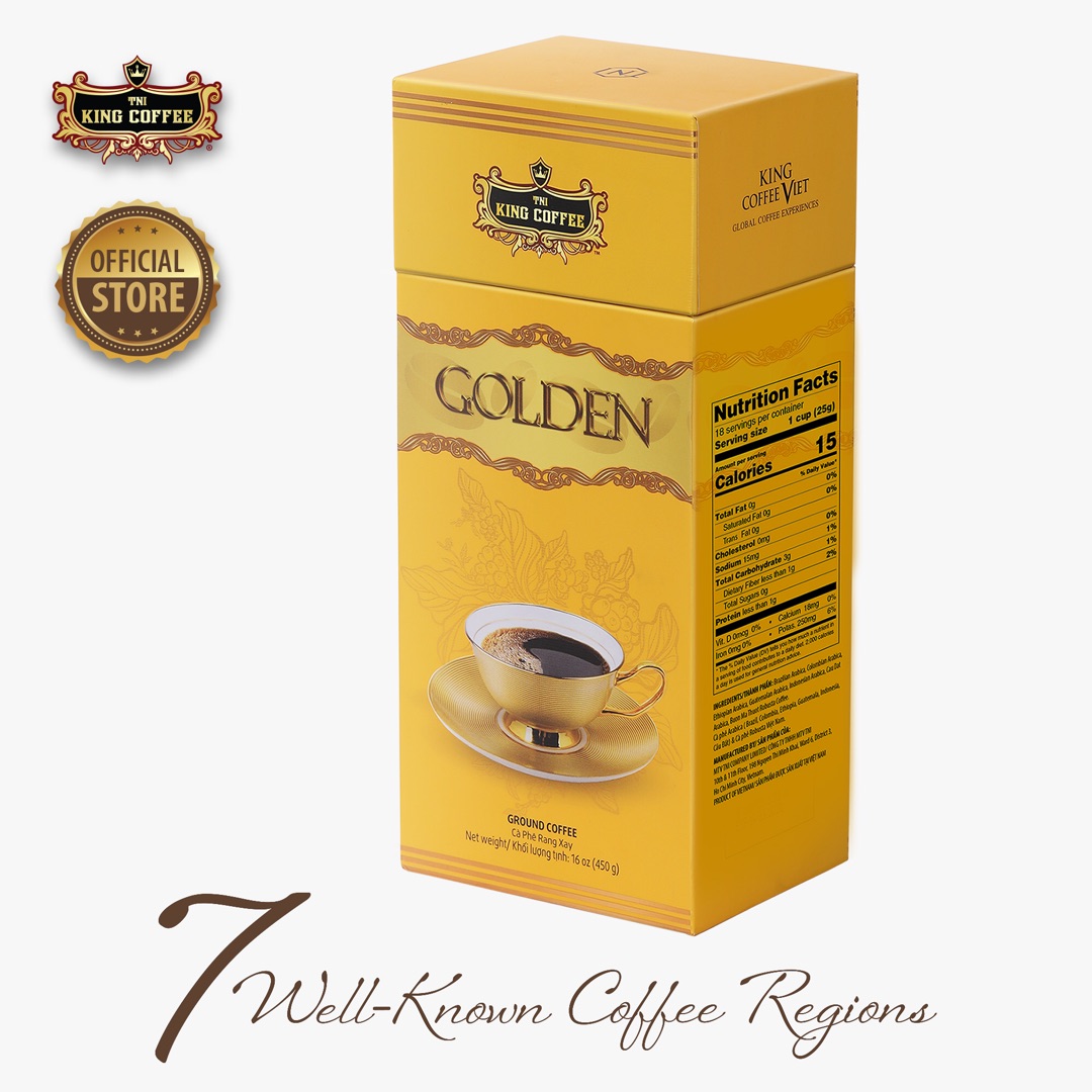 Cà Phê Rang Xay Cao Cấp Golden KING COFFEE - Hộp cao cấp 450g