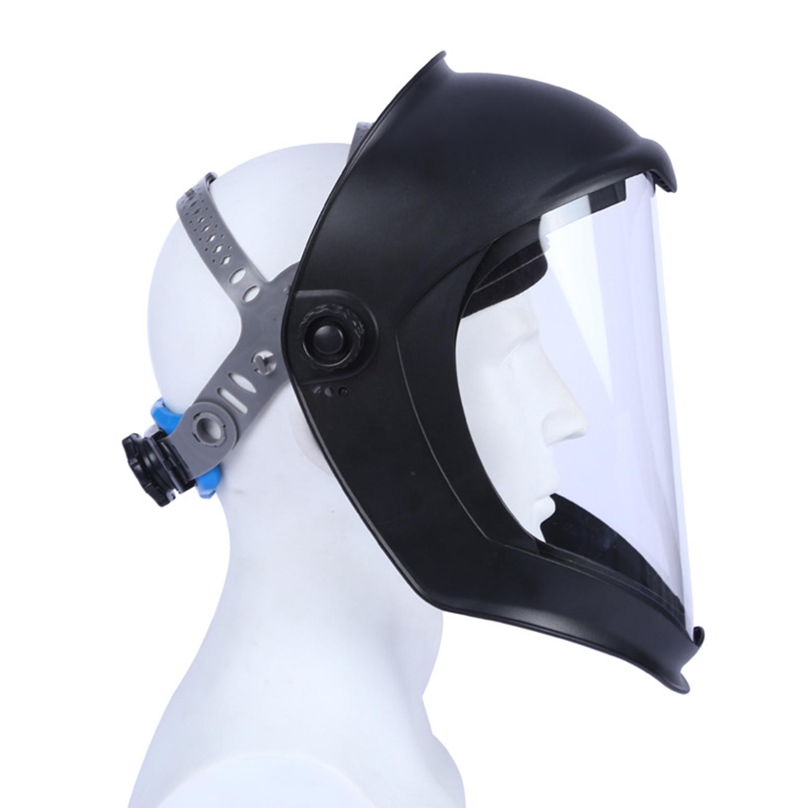 Face Shield Helmet Mask with Clear Polycarbonate Visor Anti FOG UV Blocking Protective Cover Safety Grinding