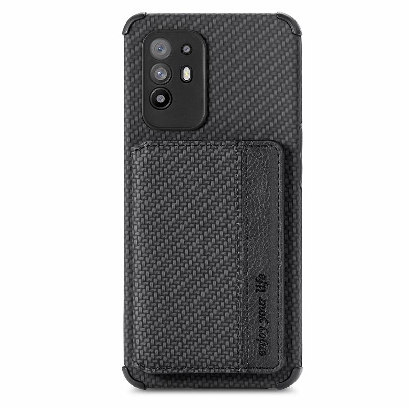 Ốp điện thoại TPU mềm màu trơn họa tiết đan chéo có ngăn đựng thẻ cho OPPO A94 5G A94 4G F19 Pro