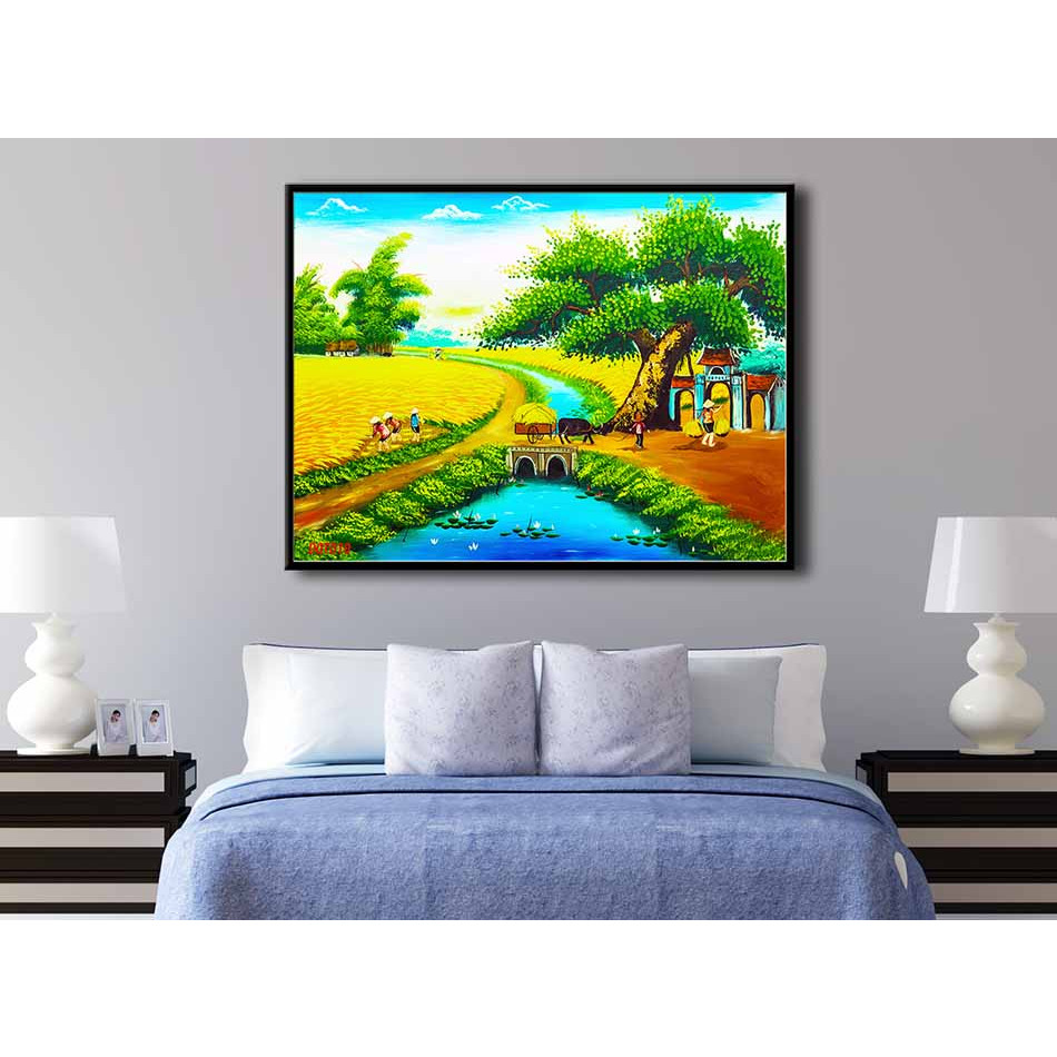 Tranh canvas treo tường làng quê Việt Nam - QVN013