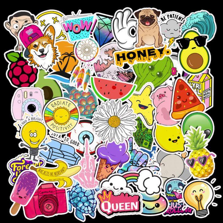 Sticker dán cao cấp DỄ THƯƠNG - VUI VẺ Cực COOL ms#100