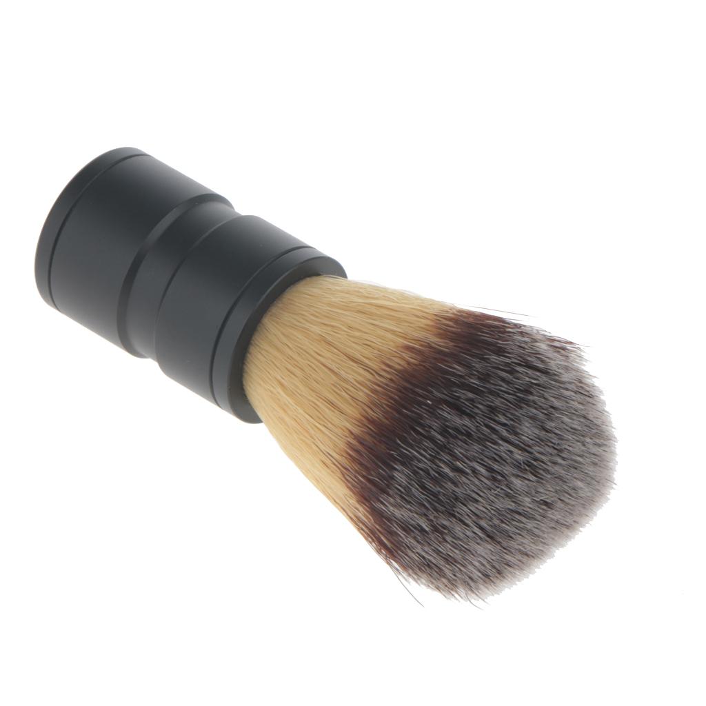 Men's Facial Shaving Nylon Hair Brush Alloy Handle Shave Tool Beard Clean
