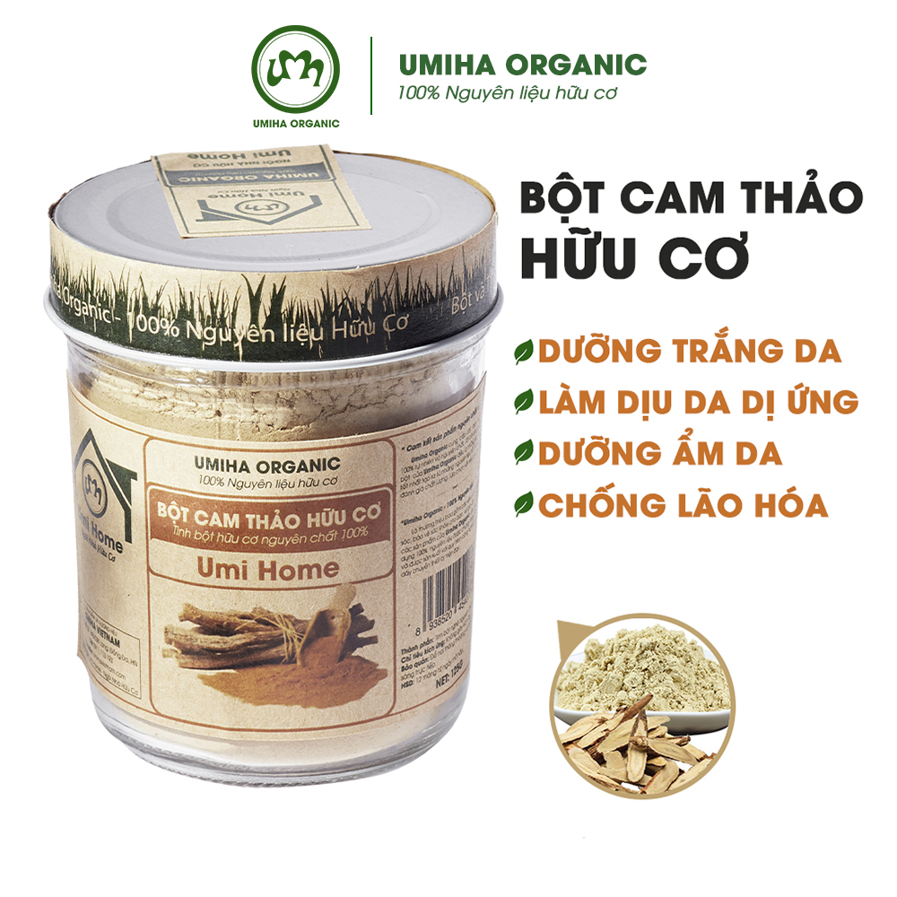 Bột Cam Thảo Nguyên Chất UMIHOME (135g) Bột dưỡng trắng da, dùng tắm trắng, loại bỏ mụn nám tàn nhang hiệu quả