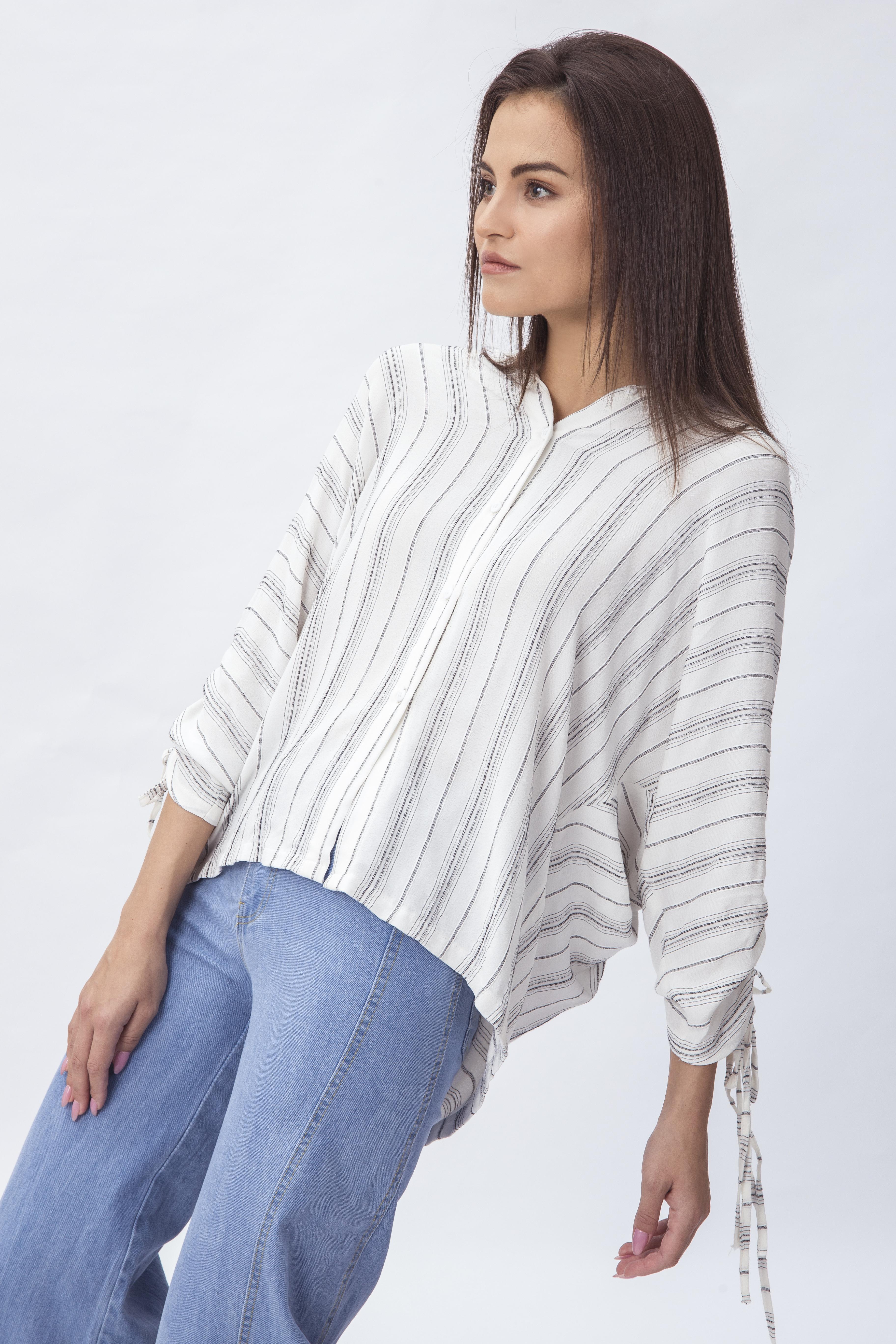 Áo sơ mi nữ lether Striper Cotton Shirt