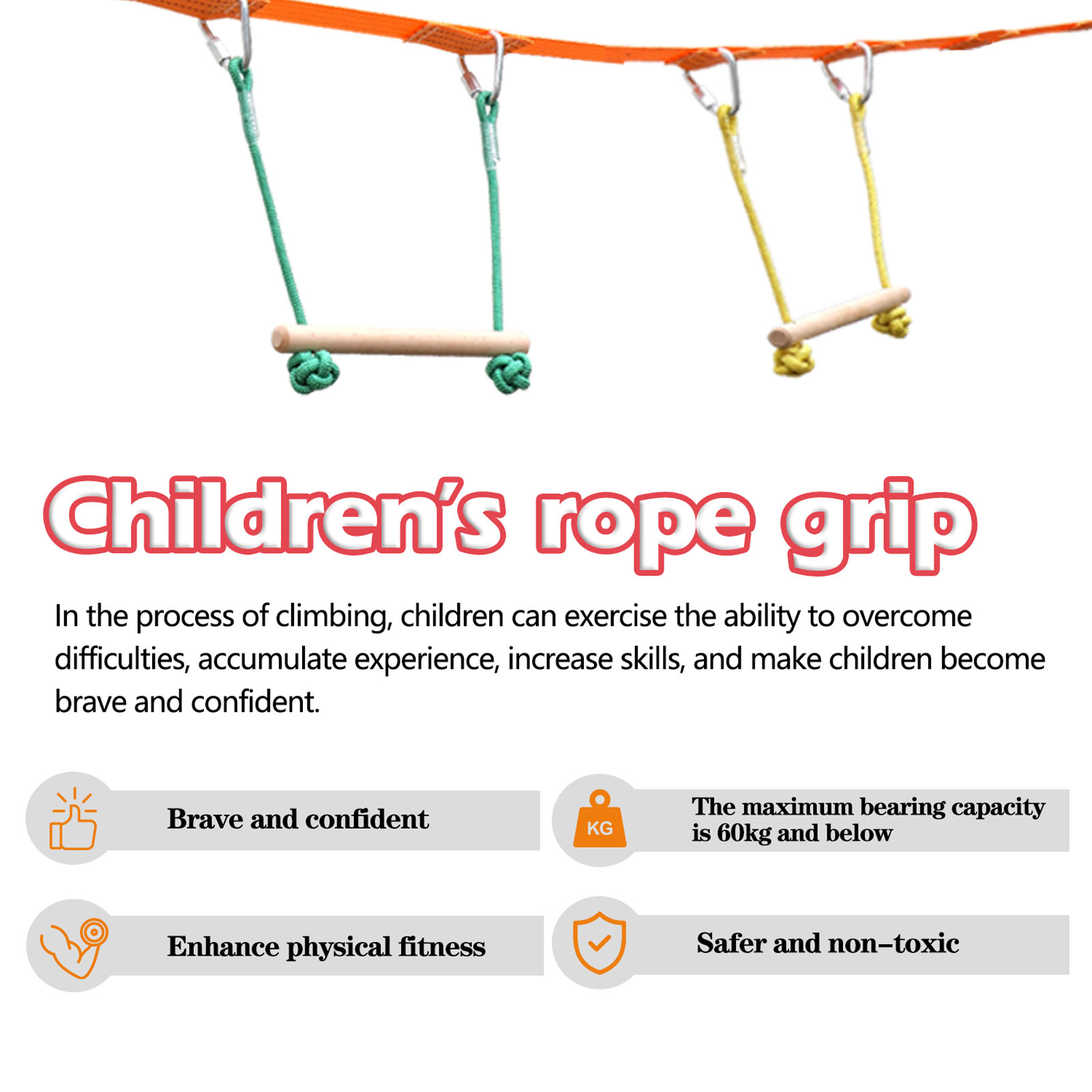 Thiết bị luyện tập thăng bằng dành cho trẻ em leo núi, chơi thể thao bằng dây thừng