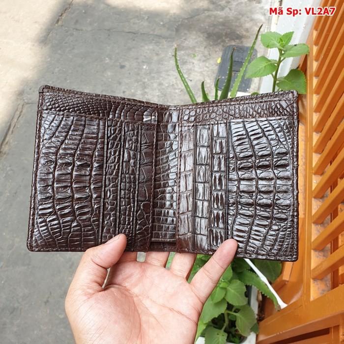 Bóp Da Cá Sấu 2 Mặt Nguyên Con VL2A7