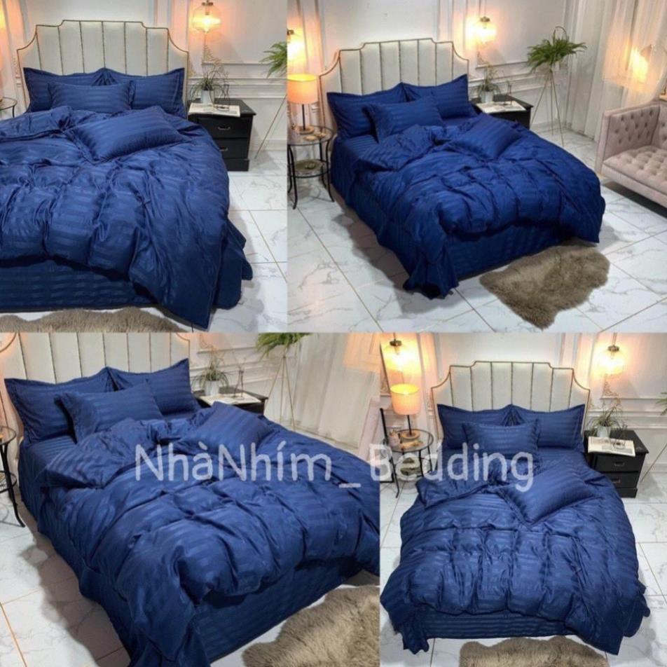 Bộ chăn ga gối Cotton 3F kẻ sọc khách sạn đủ kích thước 1m2*2m*2m2