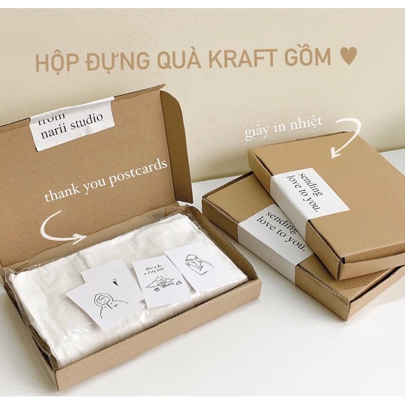 Hộp đựng quà kraft NARII giấy cứng