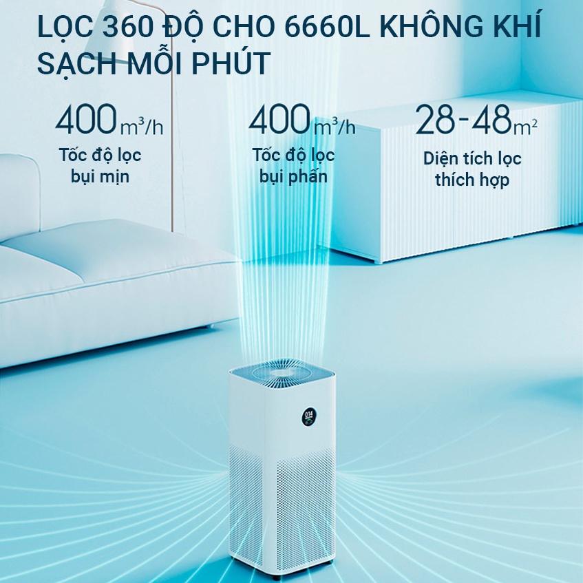Máy lọc không khí Xiaomi Air Purifier 4 bù Ion âm, Ion hóa không khí, lọc hiệu quả bụi mịn và phấn hoa - Hàng nhập khẩu
