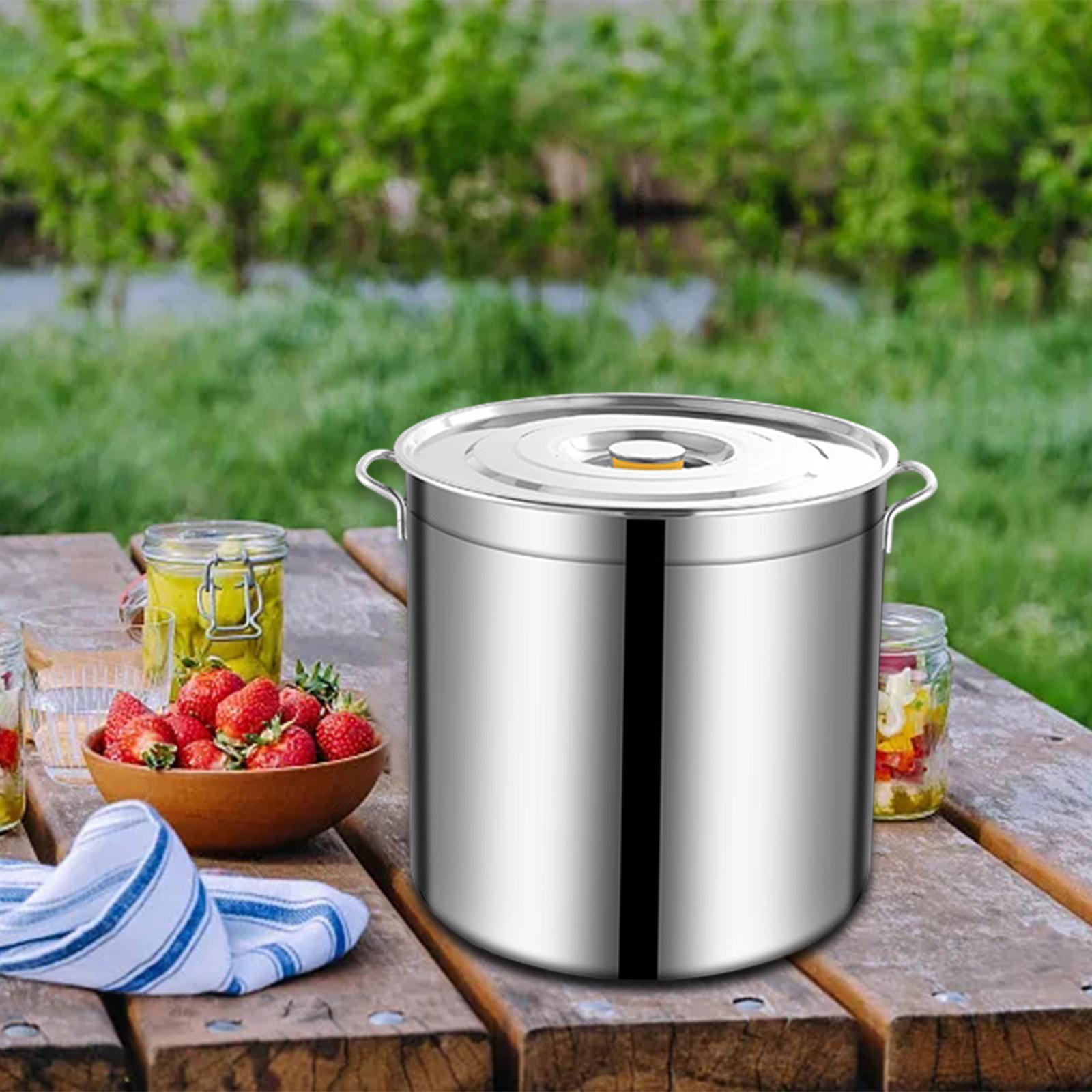 Stainless Steel Stockpot Big Cookware Oil Bucket Heavy Duty Easy to Clean Canning Pasta Pot Tall Cooking Pot for Hotel Household Commercial