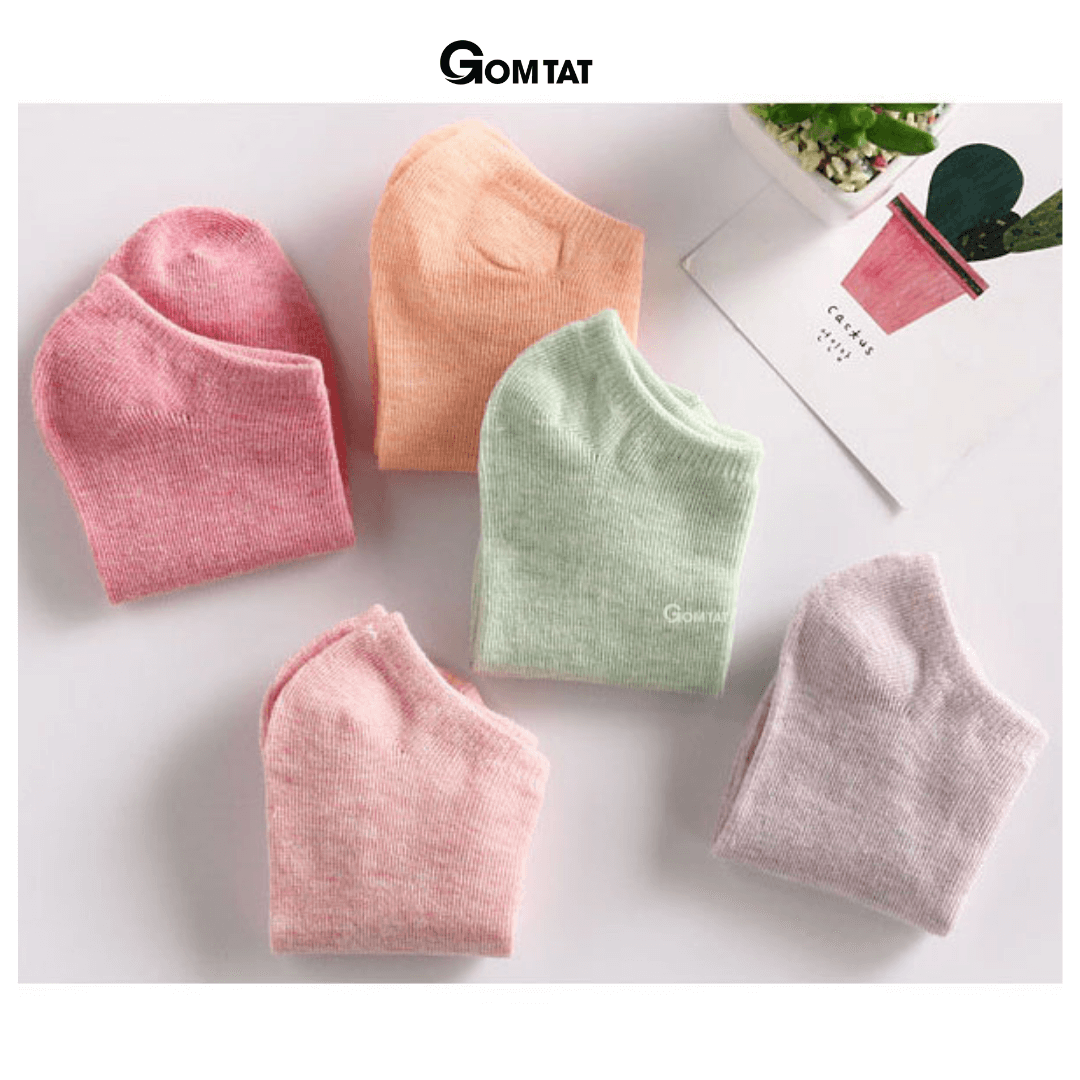 Tất Nữ Cổ Ngắn chuẩn xuất Nhật, Vớ Nữ Cotton Co Giãn Cao Cấp, Mềm mịn, êm chân - CB024