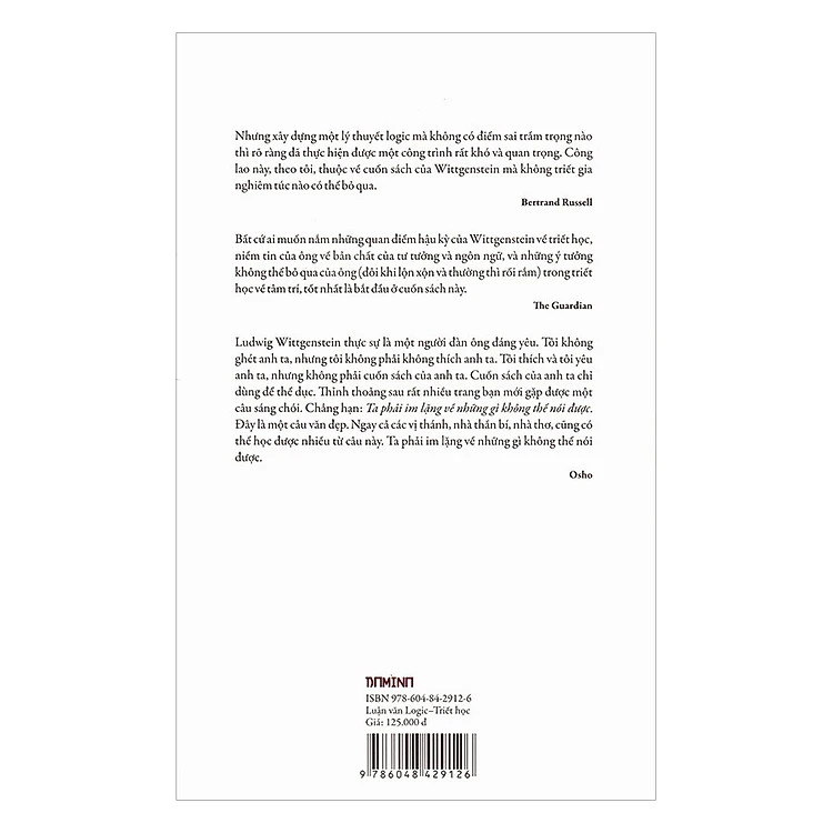 Luận Văn Logic - Triết Học - Ludwig Wittgenstein - Trần Đình Thắng dịch - (bìa mềm)