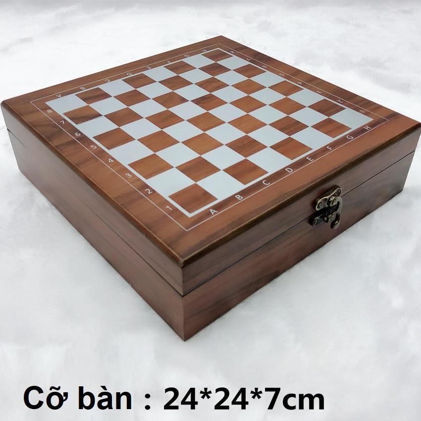 Bộ cờ vua bằng gỗ cao cấp 4 trong 1 - Hàng xuất Châu Âu và Mỹ