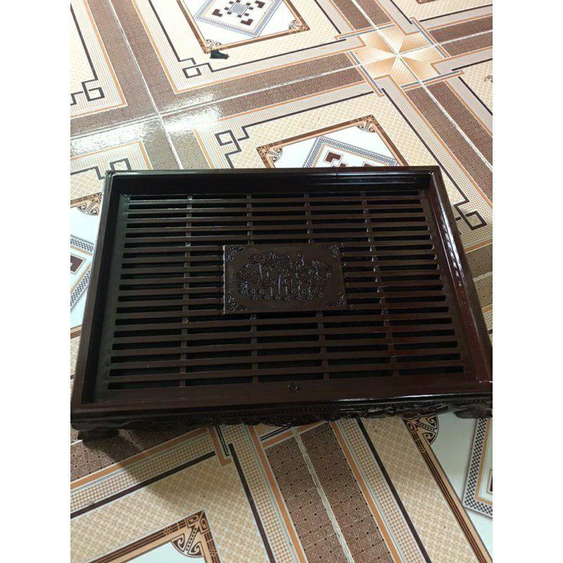 - Khay trà nhựa giả gỗ 40x30x7cm và 32x22x6cm