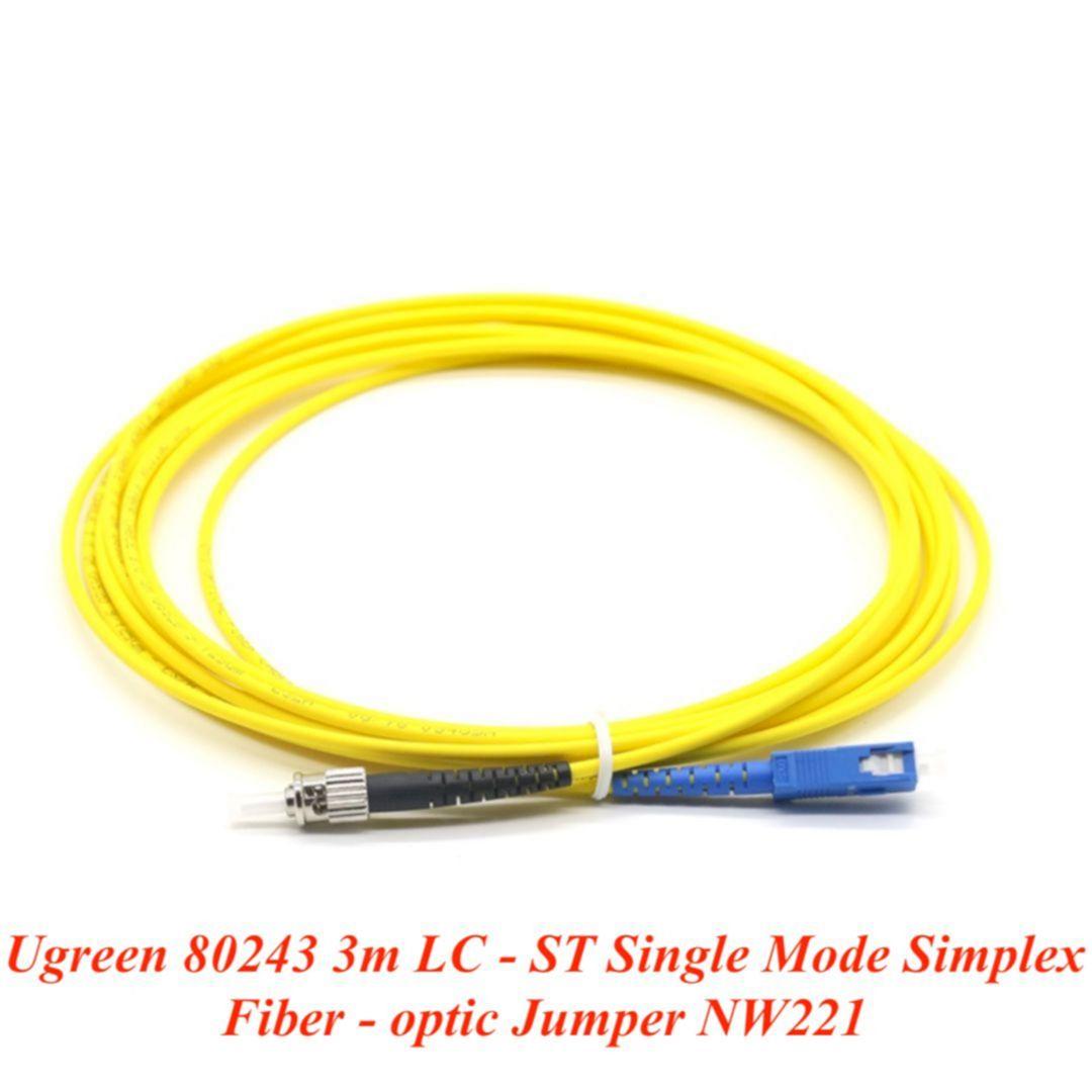 Ugreen UG80243NW221TK 3M LC-ST Màu vàng Cáp nhảy quang Single mode Simplex Fiber - HÀNG CHÍNH HÃNG