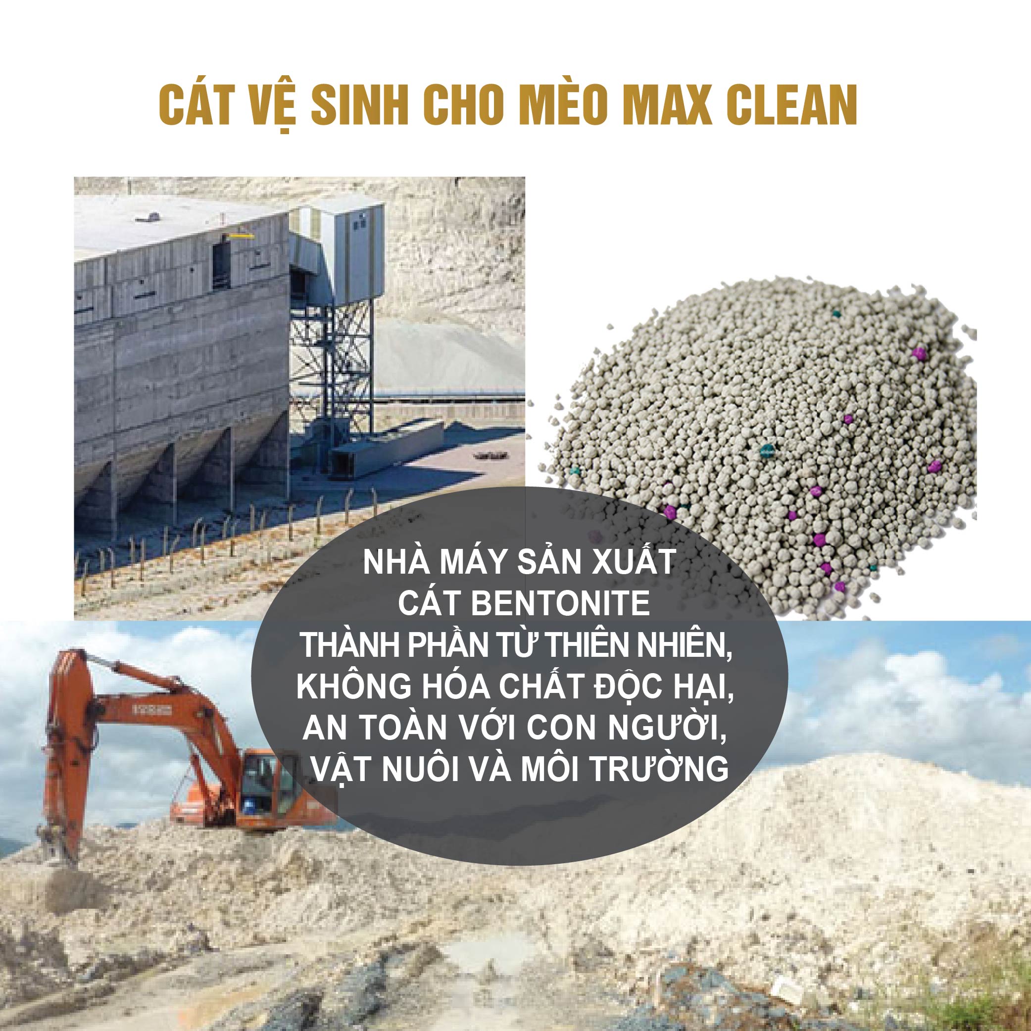 Cát Vệ Sinh Cho Mèo Cao Cấp Max Clean Hương CAFE Siêu Vón Siêu Ít Bụi, Trọng Lượng 4Kg