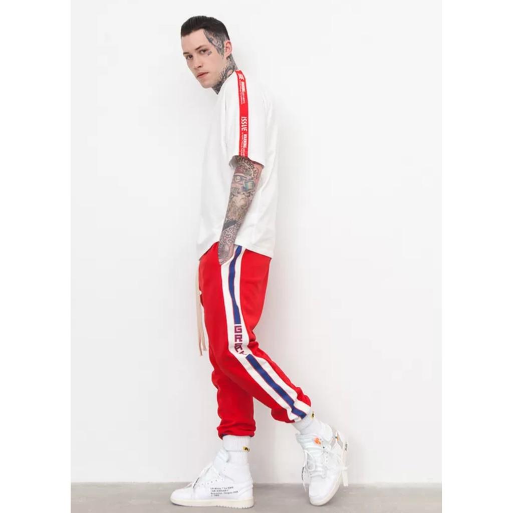 Quần jogger đỏ sọc ulzzang - ẢNH THẬT
