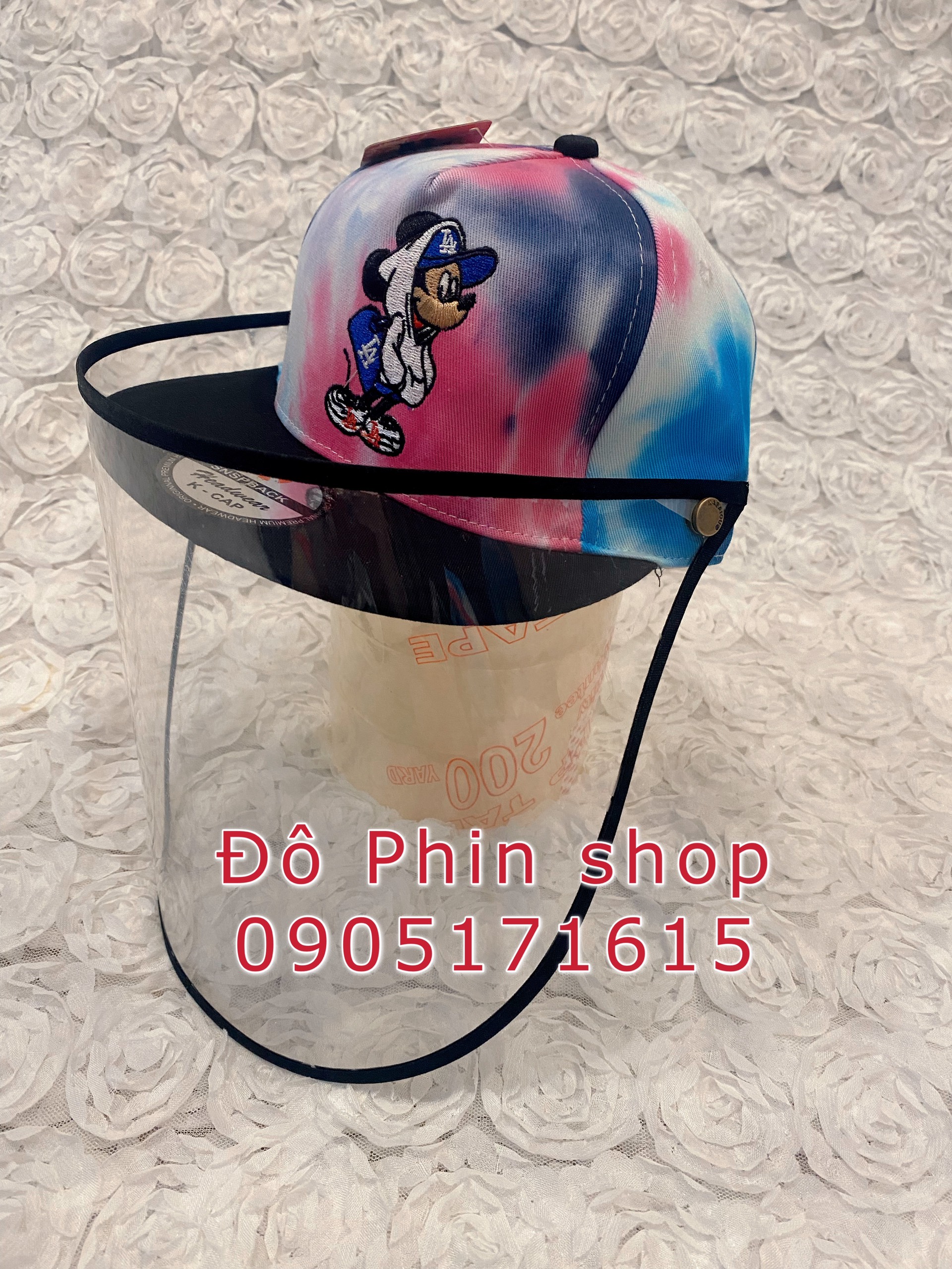 Mũ hiphop nón kết lưỡi trai chống giọt bắn cho trẻ em, tấm chắn dịch có thể tháo rời làm nón thời trang