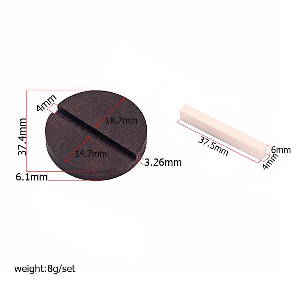 2-8pack Rosewood Bridge&Bone Saddle for 3 String Cigar Box Guitar Ukulele