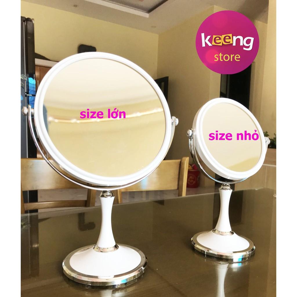 Gương Trang Điểm 2 Mặt Monoco Cỡ Lớn PINK CAT , Gương cao cấp lịch sự sang trọng