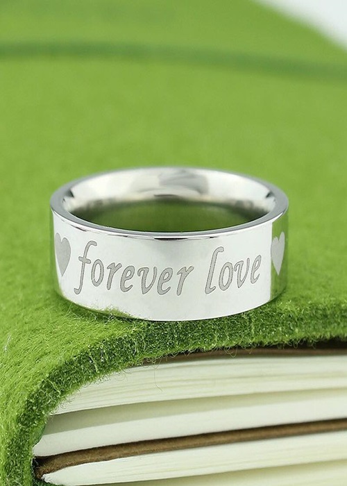 Nhẫn đôi titan valentine forever love cao cấp không đen vĩnh viễn ANC137