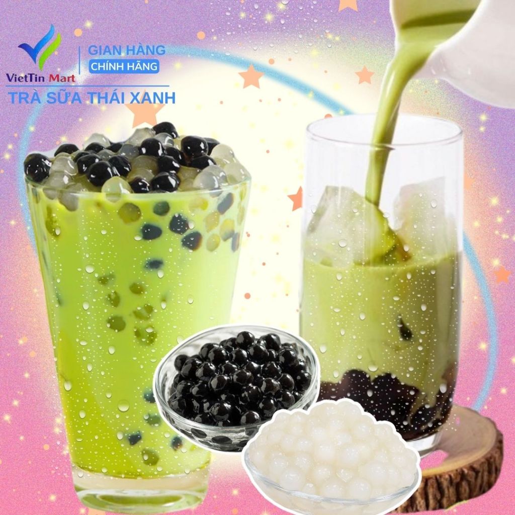 Set Nấu Trà Sữa Thái Xanh Viettin Mart 500Gr