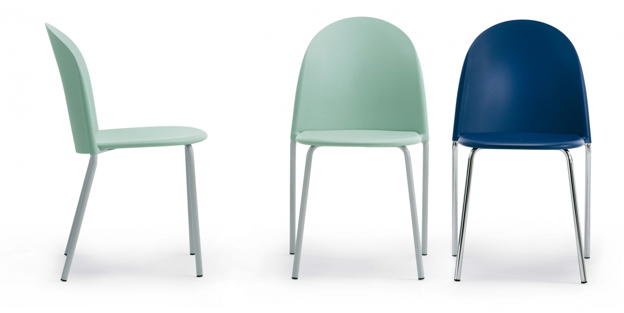Ghế ăn FLASH Có thể xếp chồng ghế tiếp khách văn phòng ghế Cafe fastfood phong cách Italia chân thép sơn tĩnh điện màu bạc thân nhựa màu xanh dương / màu xanh bạc hà ở HCM