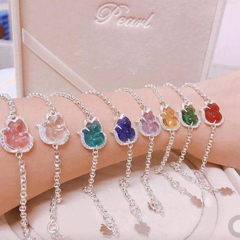 Lắc tay hồ ly dây xích bạc ta