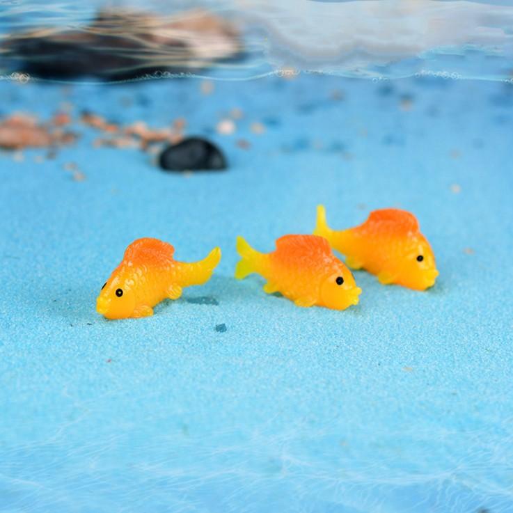 Combo 01 cá Koi vàng lớn và 01 cá Koi nhỏ dùng trang trí tiểu cảnh, terrarium, DIY