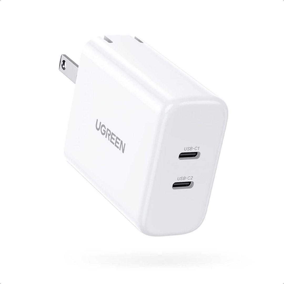 Ugreen UG10342CD243TK 40W 2 Port Màu Trắng Bộ sạc nhanh 2 cổng USB-C chân cắm US gập lại được - HÀNG CHÍNH HÃNG