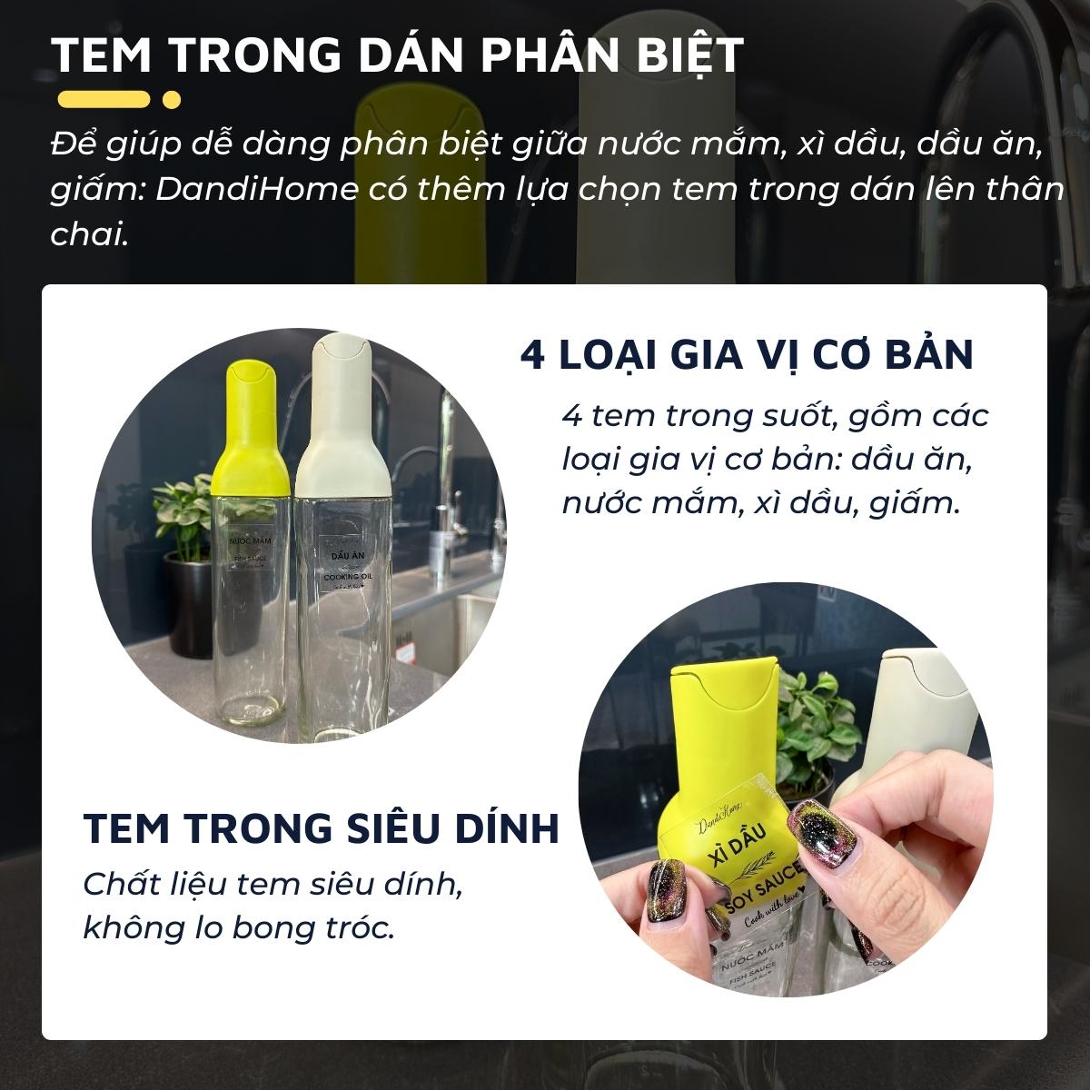 Chai đựng dầu ăn, nước mắm, xì dầu thông minh DandiHome