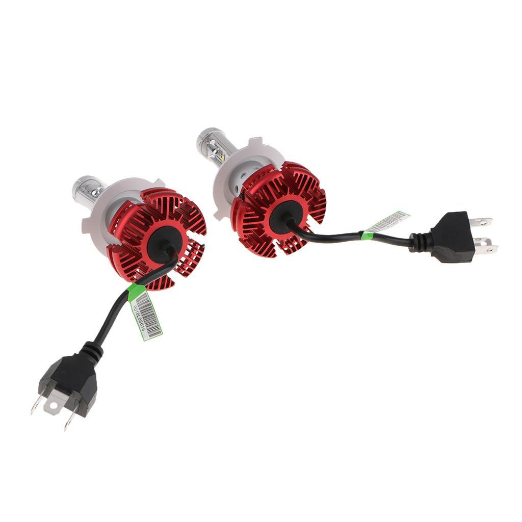 50W LED H4 6000LM Headlight Conversion Kit High Low Beam Bulb,Red