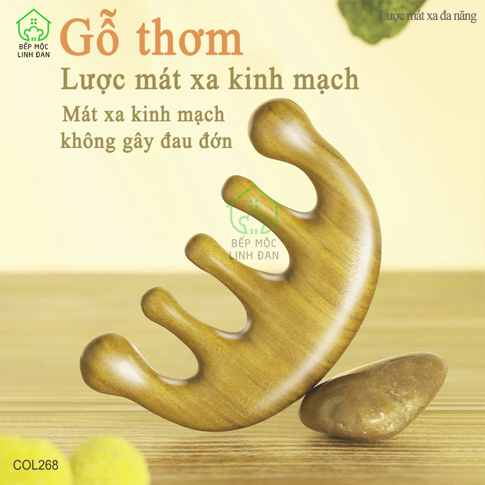 Lược Gỗ Thơm Răng Thưa Độc Đáo Chuyên Dụng Mát Xa Dưỡng Sinh [COL268]