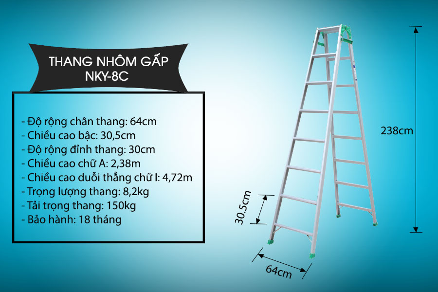 Thang Nhôm Gấp Nikawa NKY-8C