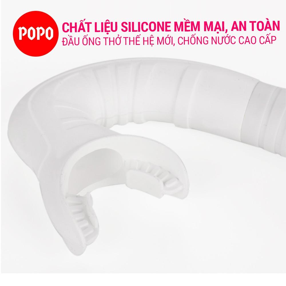 Ống thở lặn biển chuyên nghiệp có khóa cố định với mặt nạ van 1 chiều ngăn nước tuyệt đối chất liệu cao cấp SN52 POPO