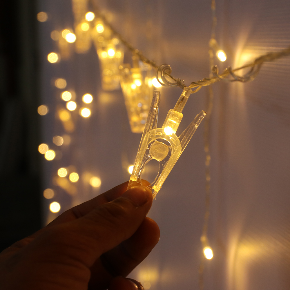 Dây đèn Led kẹp hình- trang trí ngày cưới, ngày sinh nhật, ngày kỉ niệm - trang trí không gian tiệc, phòng ngủ hoặc không gian yêu thích- sử dụng điện