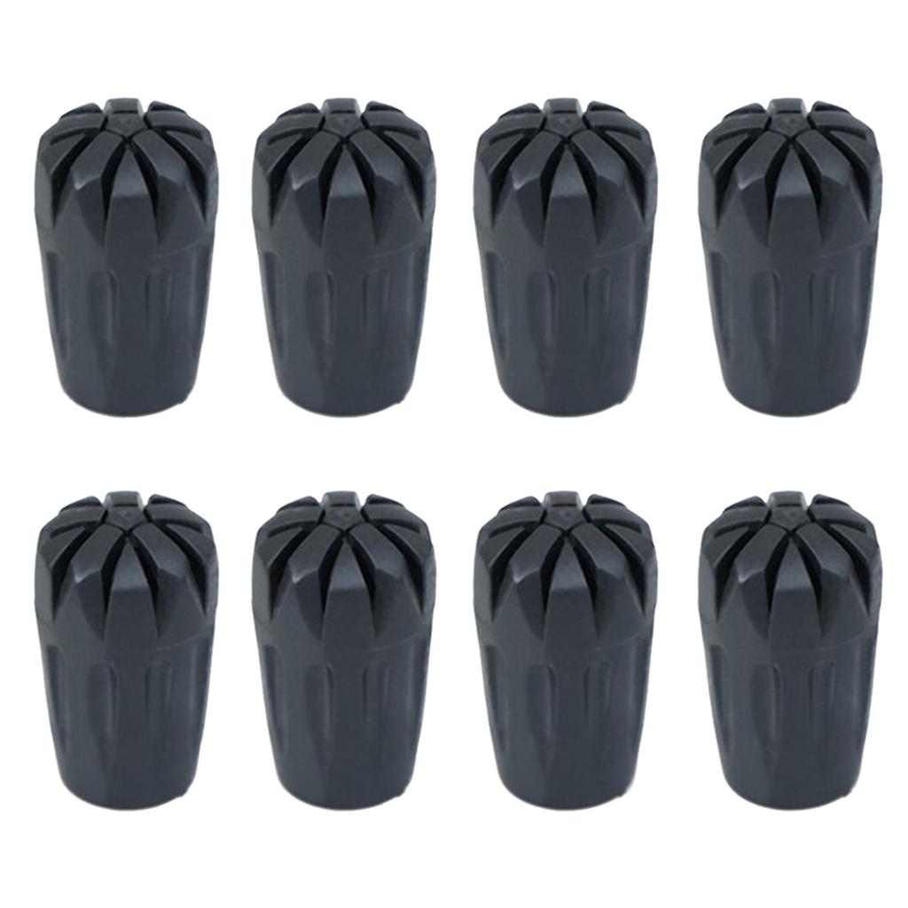 2x8pcs Rubber Replacement Tips Hiking Stick Walking Trekking Pole Protector