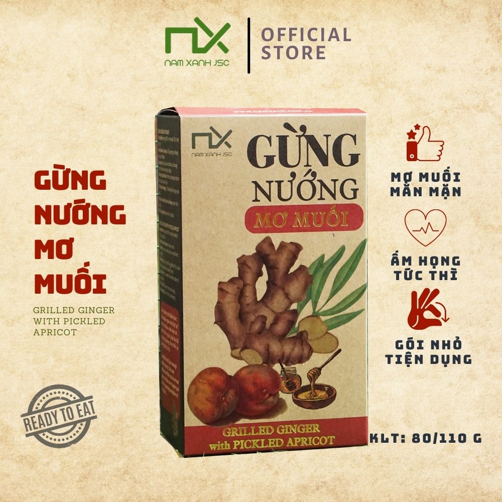 Gừng Nướng Mơ Muối Nam Xanh 80g