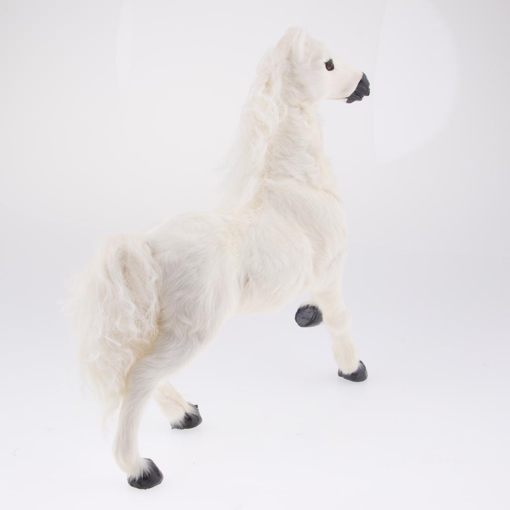 Simulation Animal 12'' White Horse Model Figure Kids Toy Home Garden Decor