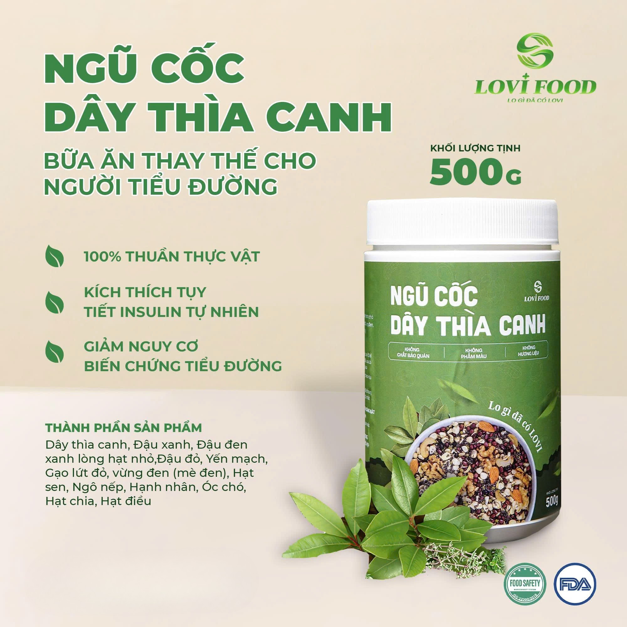 Ngũ Cốc Dây Thìa Canh Lovifood Hộp 500g - Dinh Dưỡng Từ Thực Vật, Tốt Cho Người Tiểu Đường