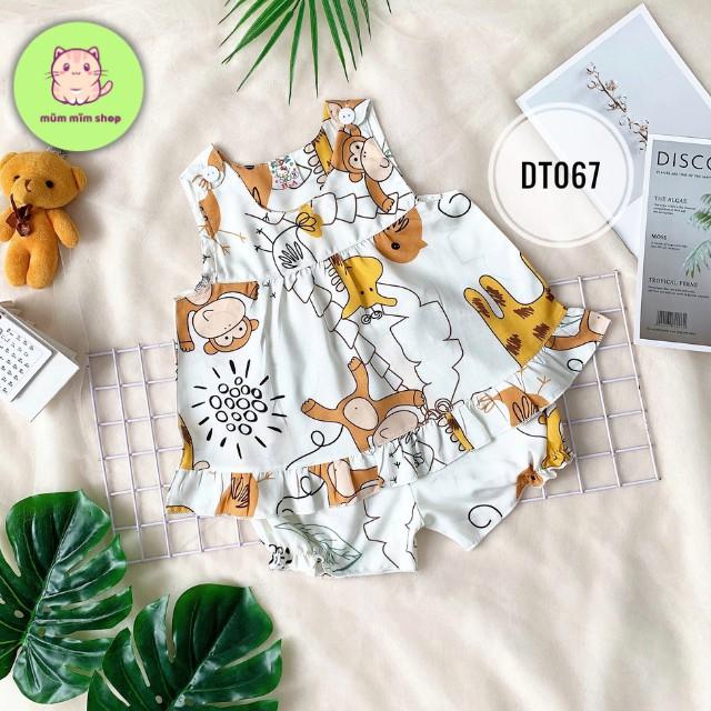 Đồ Bộ Bé Gái Xinh Xắn Tôn Lanh Cực Mát Cho Bé Từ 3-16 Ký