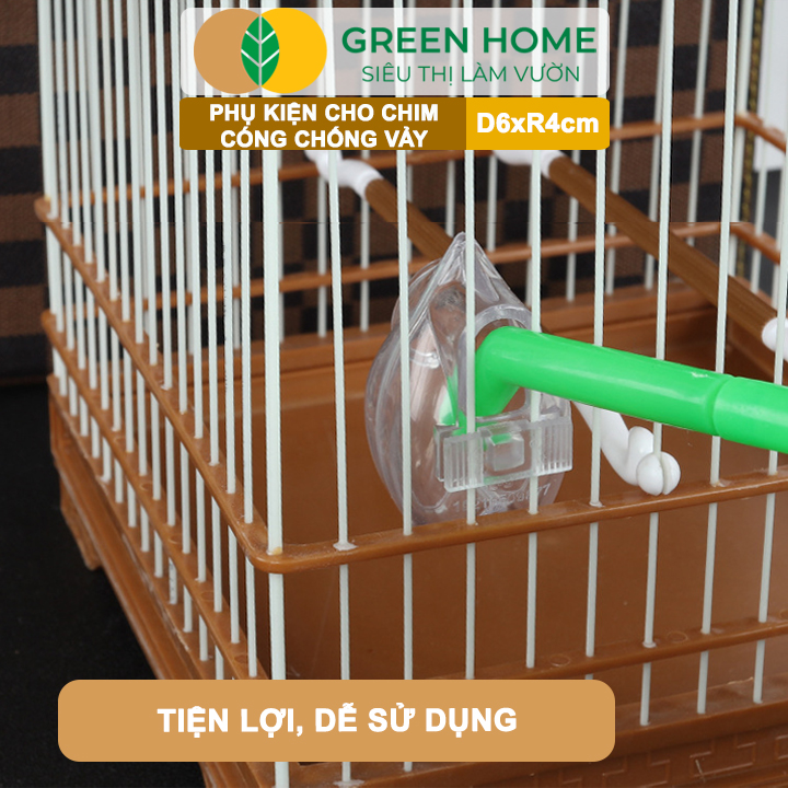 Cóng Chống Vảy Cho Chim GreenHome, Size M, Nhựa Mica, Cho Chim Chào Mào, Yến,.. Siêu Bền, Nhỏ Gọn
