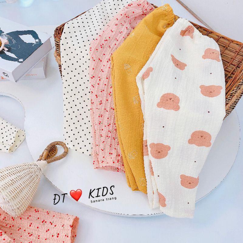 Bộ Pijama cho bé gái từ 9-20kg chất xốp nhăn