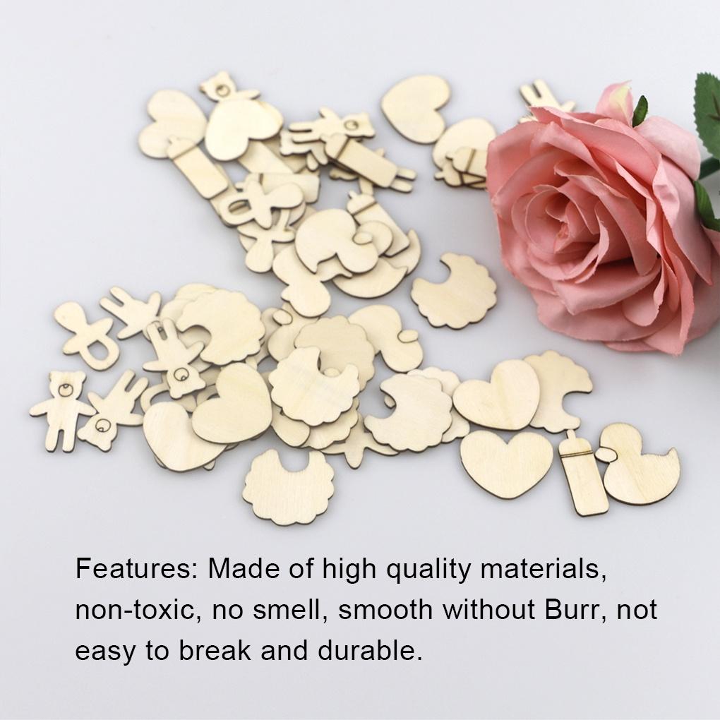 200 Pieces Wood Slices Simple Unique Exquisite Home Adornment Handicraft Part Craft Make Accessory for Different