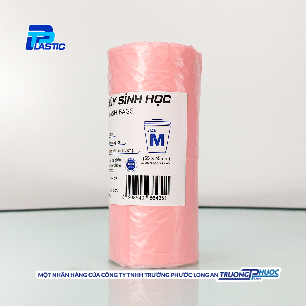 Túi Rác Tự Huỷ Sinh Học TPP, Đáy Sao Có Quai, Nhựa HDPE, 30 Cái/Cuộn x 4, Size M