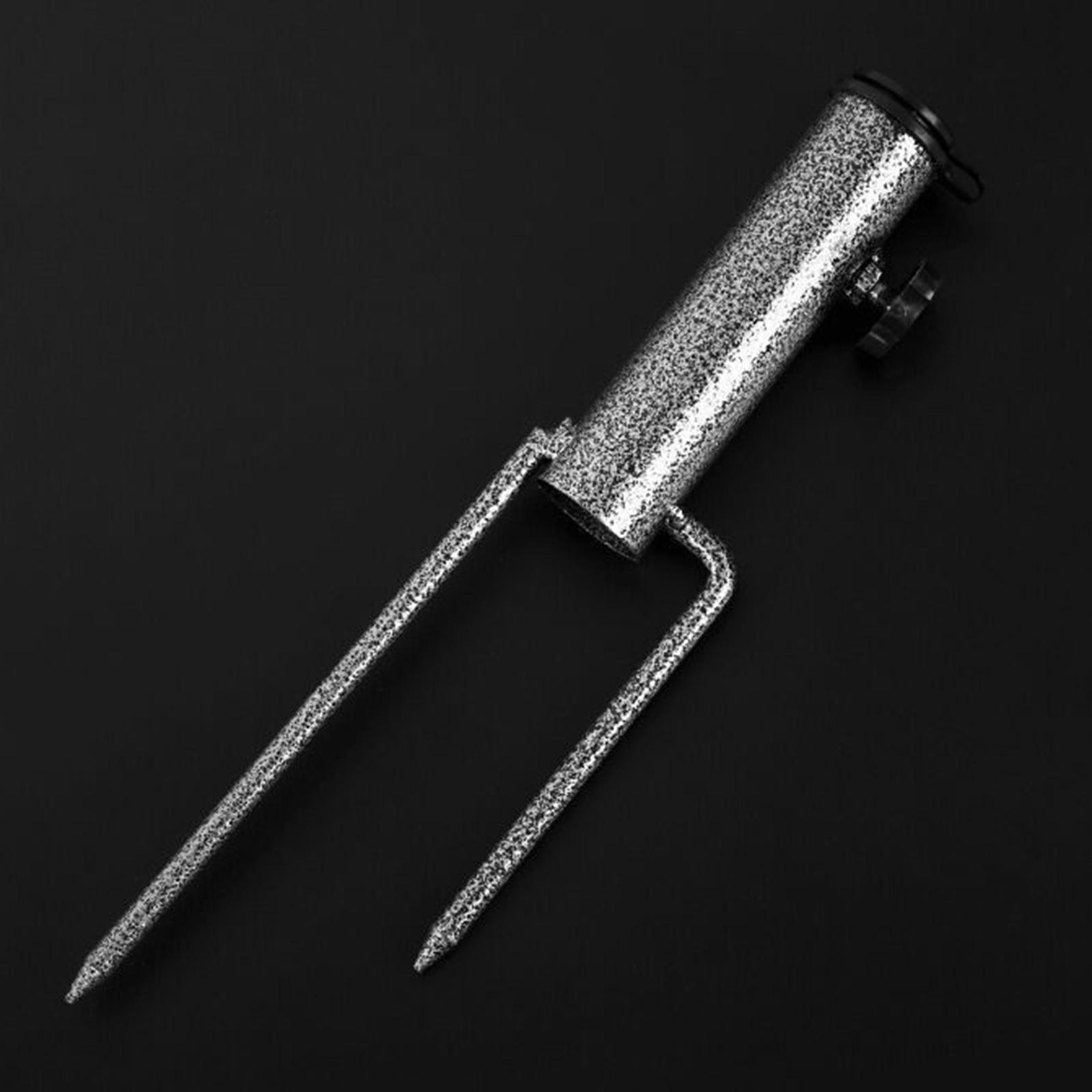 Parasol Umbrella Base Stand Outdoor Garden Metal Parasol Holder w/ 2 Forks